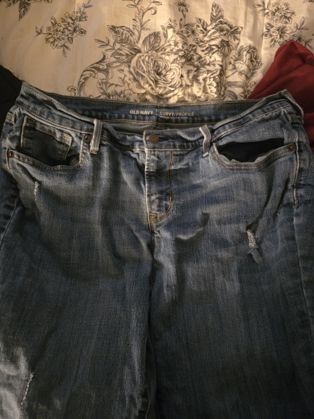 Old Navy Curvy Straight Leg Jeans - Faded Blue Wash